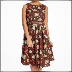 Lindy Bop Audrey Xmas Baking Swing Dress US 16